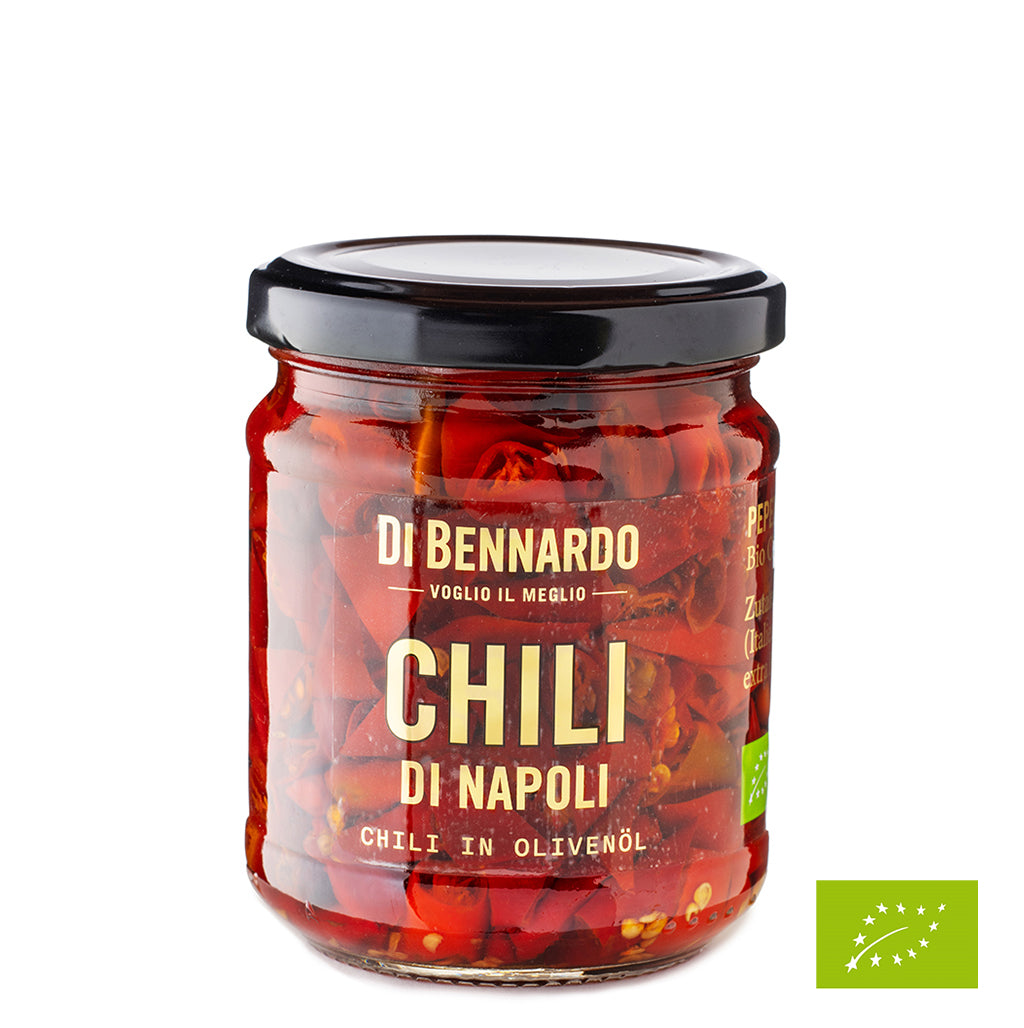 Italienische Chili in Olivenöl extra Bio von Di Bennardo