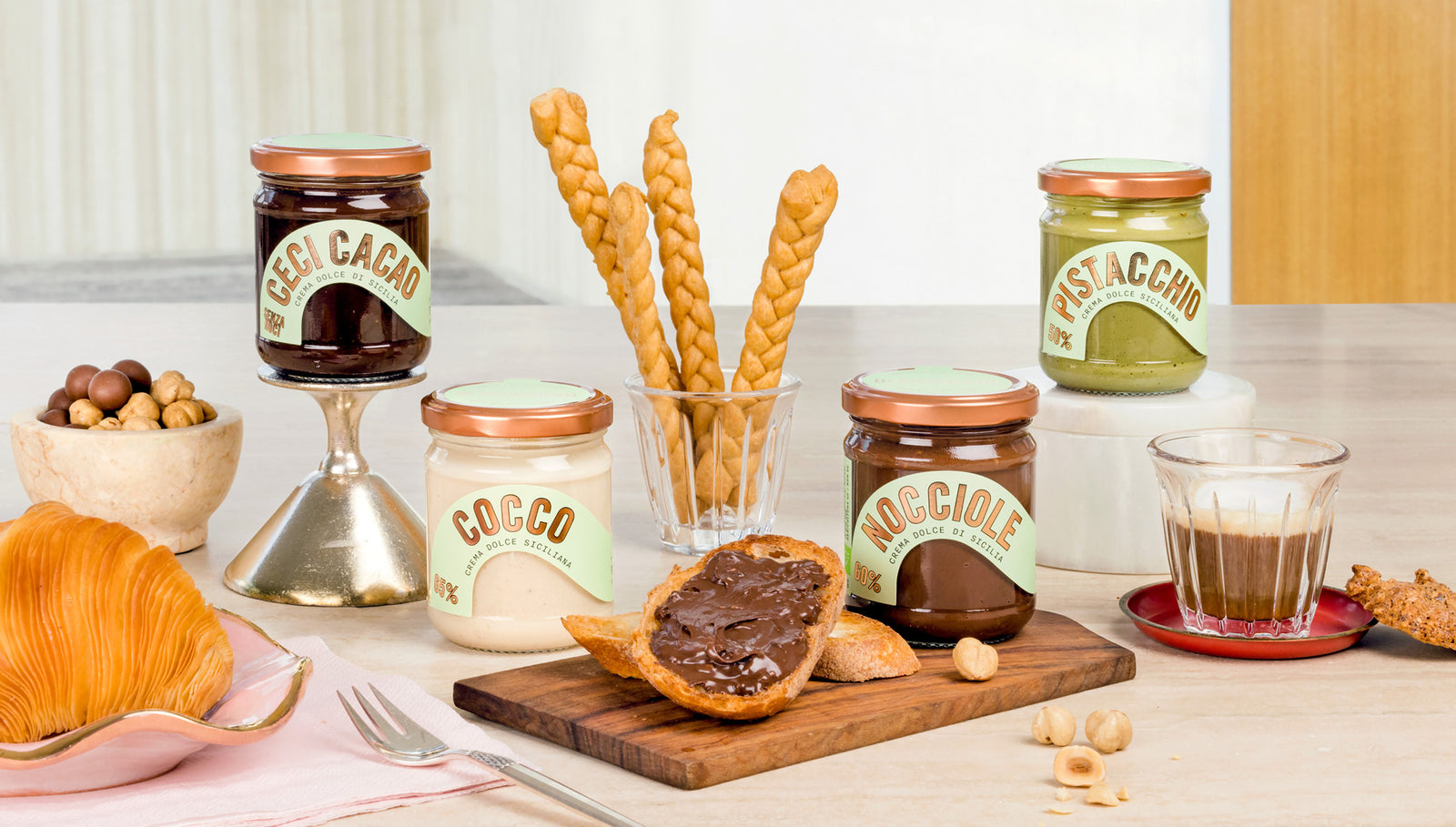 Italienische Bio vegane Frühstückslinie Honig Marmeladen Nusscremen von DI Bennardo