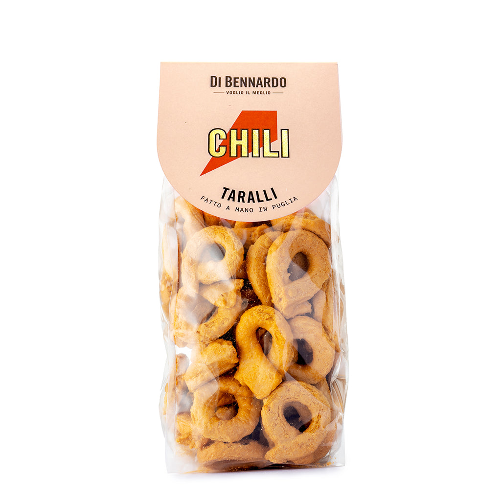 Italienische Taralli mit Peperoncino Chili fatti a mano von Di Bennardo