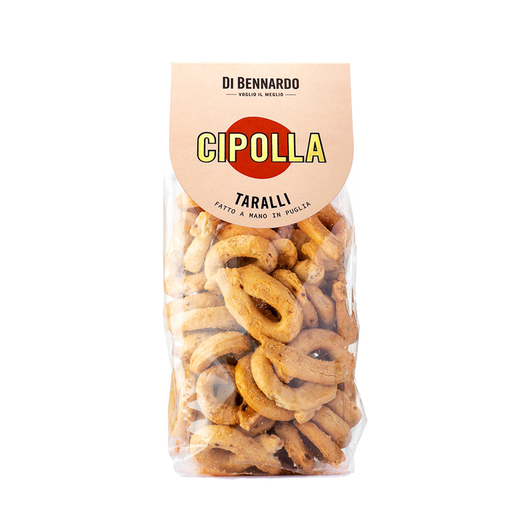 Italienische Taralli mit Zwiebel fatti a mano von Di Bennardo