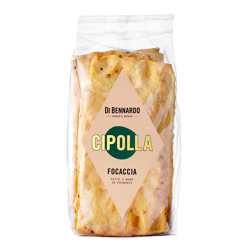 Italienisches Focacciabrot mit Zwiebeln fatti a mano von Di Bennardo