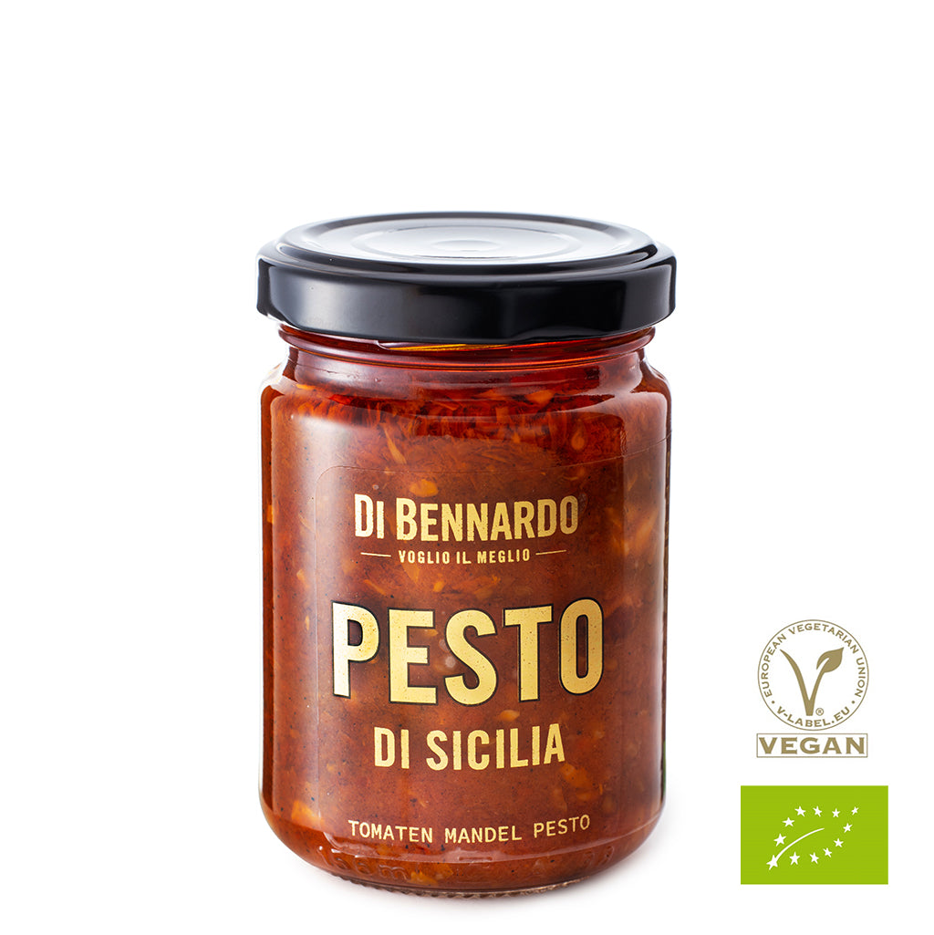 Italienischer Tomaten-Mandel-Pesto Bio vegan aus Sizilien von Di Bennardo 